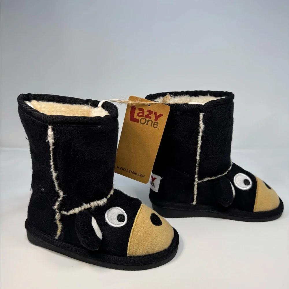 Lazy‎ One Black and Tan Bear Booties